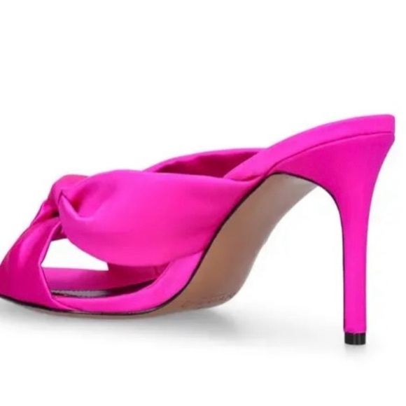 Alexandre Birman Kasey Satin Mule Vibrant Pink Heels - Picture 10 of 11